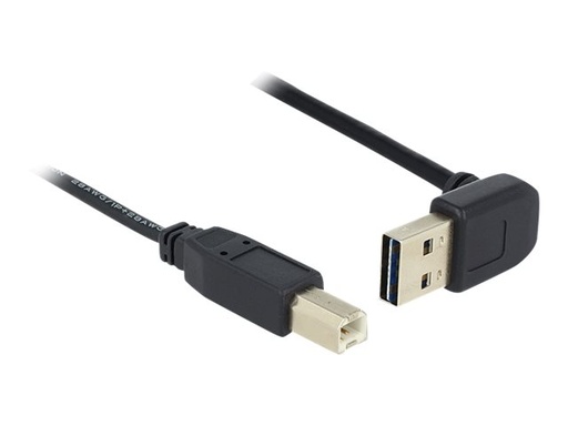[83542] Delock Easy - USB-Kabel - USB (M) nach oben/unten abgewinkelt, doppelseitig zu USB Typ B (M)
