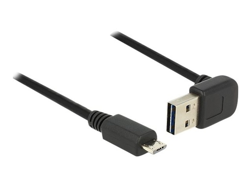 [83538] Delock Easy - USB-Kabel - USB (M) nach oben/unten abgewinkelt, doppelseitig zu Micro-USB Typ B (M)