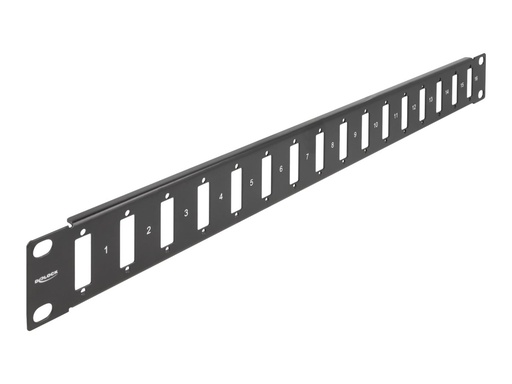 [66077] Delock Patchpanel (Blindblech) - mit Schraubverbindung - Rack montierbar - Schwarz - 1U - 48.3 cm (19")