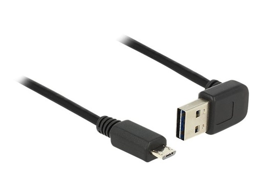 [83536] Delock Easy - USB-Kabel - USB (M) nach oben/unten abgewinkelt, doppelseitig zu Micro-USB Typ B (M)