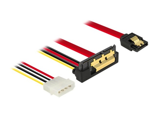 [85231] Delock SATA-Kabel - Serial ATA 150/300/600 - interne Stromversorgung, 4-polig, SATA gerade zu SATA Combo (R)
