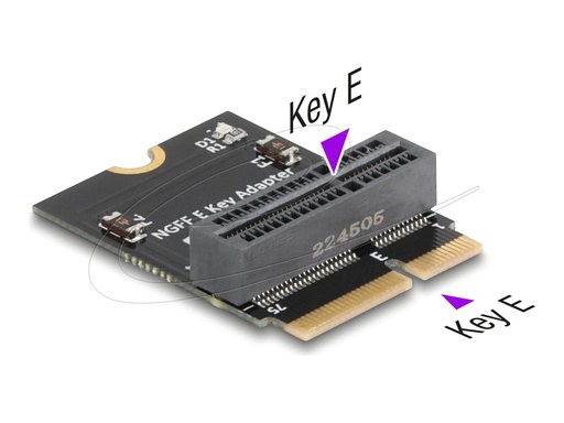 [64341] Delock Schnittstellenadapter - M.2 Key E male to M.2 Key E slot, 90° angled