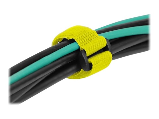 [19540] Delock Klettverschluss-Cinchkabelbinder - 15 cm - Gelb (Packung mit 5)