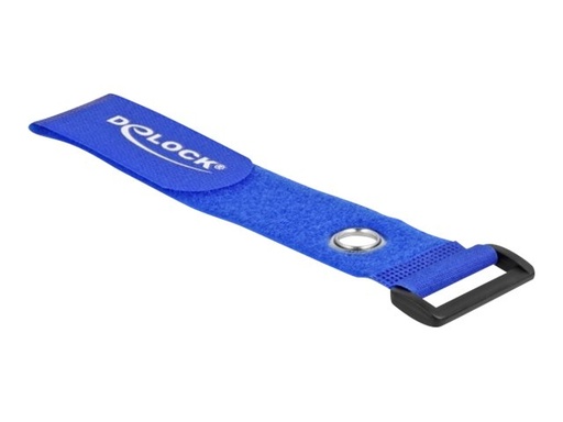 [19551] Delock Klettverschluss-Cinchkabelbinder - 28 cm - Blau (Packung mit 3)
