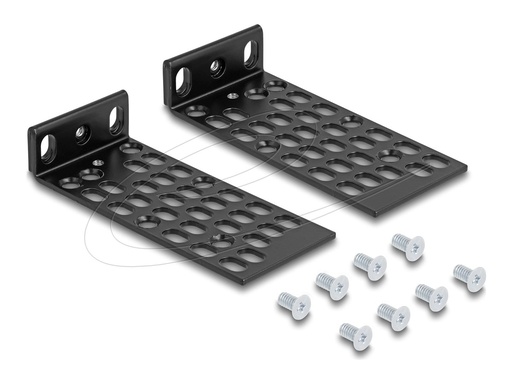 [67281] Delock Halterung - Universal - Rack montierbar - Schwarz - 1U (Packung mit 2 Stück)