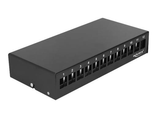 [43415] Delock Leeres Keystone-Patchpanel - geeignet für Wandmontage, DIN schienenmontierbar