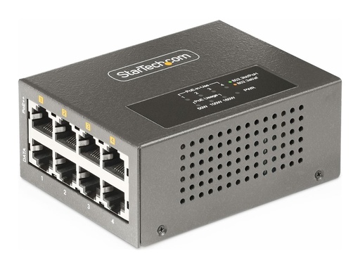 [AS445C-POE-INJECTOR] StarTech.com 4-Port Multi-Gigabit PoE++ Injector, bis 5G & 95W, Unmanaged - Power Injector (montierbar an DIN-Rail/Wand)