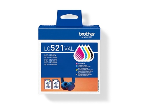 [LC521VAL] Brother LC521 Value Pack - 4er-Pack - Schwarz, Gelb, Cyan, Magenta