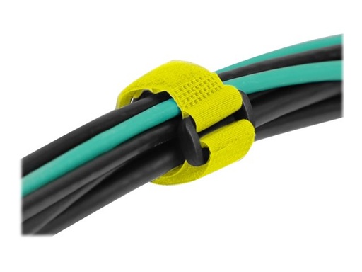 [19552] Delock Klettverschluss-Cinchkabelbinder - 28 cm - Gelb (Packung mit 3)