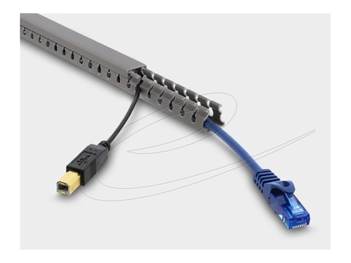 [22025] Delock Kabelkanal - wiring, 16 x 16 mm - geeignet für Wandmontage, Boden montierbar, Deckenmontage möglich, Schrankmontage
