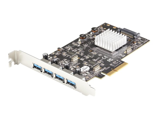 [PEXUSB314A2V2] StarTech.com Startech 4-Port USB PCIe Adapter - 10 Gbit/s USB 3.1/3.2 Gen 2 Typ-A PCI Express Erweiterungskarte mit 2 Controllern - 4x USB-A - USB-PCIe-Schnittstellenkarte - Windows/Mac/Linux (PEXUSB314A2V2)