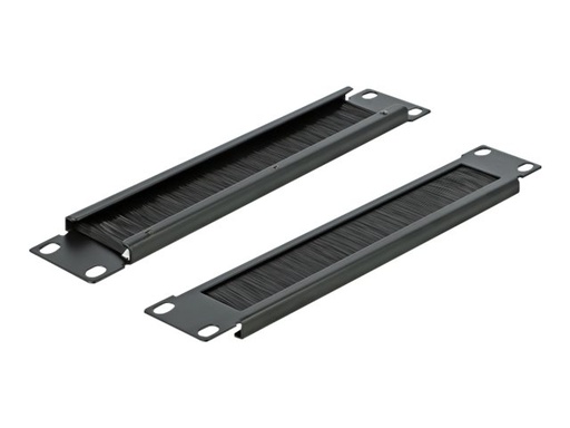 [66287] Delock Cable Management Brush Strip - Rack-Bürstenleiste - Schwarz - 1U - 25.4 cm (10")
