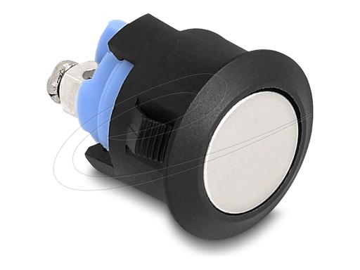 [22043] Delock Drücktaster - installation 16 mm, 2 x screw terminal, actuator flat, plastic snap in assembly