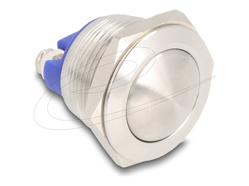 [22041] Delock Drücktaster - for installation 19 mm, 2 x screw terminal, actuator domed