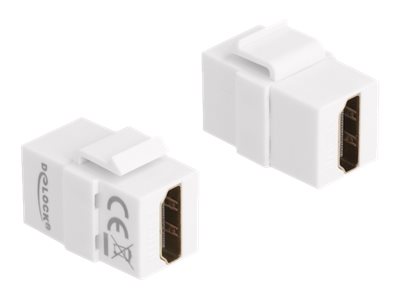 [87876] Delock HDMI Kupplung - HDMI weiblich zu HDMI weiblich - weiß - 4K60Hz (3840 x 2160)