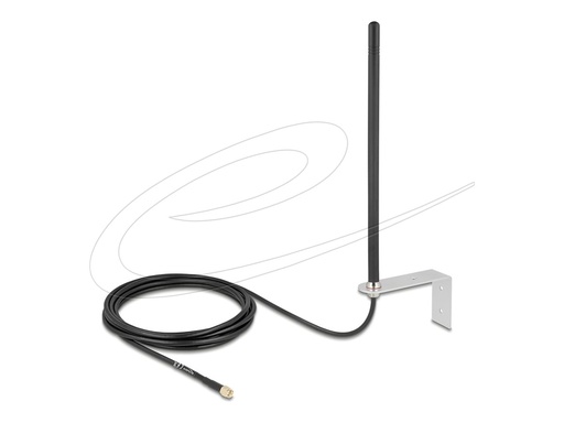 [96089] Delock Antenne - 5G, LTE, SMA plug, fixed with connection cable RG-174, 3 m