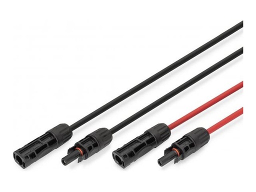 [DK-SCEC66-0100] DIGITUS Solarkabel Verlängerung 10m, 6mm², MC4-Anschluss, PV-Kabel 1500V DC, UV-beständig & wetterfest, 2 Kabel, 1x Schwarz, 1x Rot