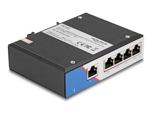 [80162] Delock Switch - industriell - 5 x 10/100/1000