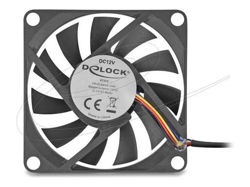 [67315] Delock Gehäuselüfter - axial - 70 mm - Schwarz