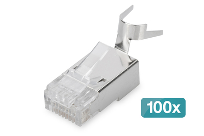 [AK-219604-100] DIGITUS Modularstecker für Rundkabel, CAT 6A, geschirmt - 100 Stk.