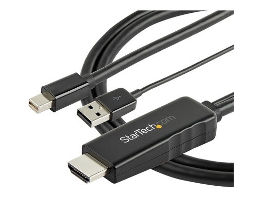 [HD2MDPMM2M] StarTech.com 6ft (2m) HDMI to Mini DisplayPort Cable 4K 30Hz, Active HDMI to mDP Adapter Converter Cable with Audio, USB Powered, Mac & Windows, HDMI Male to mDP Male Video Adapter Cable - HDMI to mDP Converter (HD2MDPMM2M)