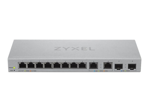 [XGS1210-12-ZZ0102F] ZyXEL XGS1210-12 - V2 - Switch - managed - 8 x 10/100/1000 + 2 x 100/1000/2.5G + 2 x 1 Gigabit/10 Gigabit SFP+ (Uplink)