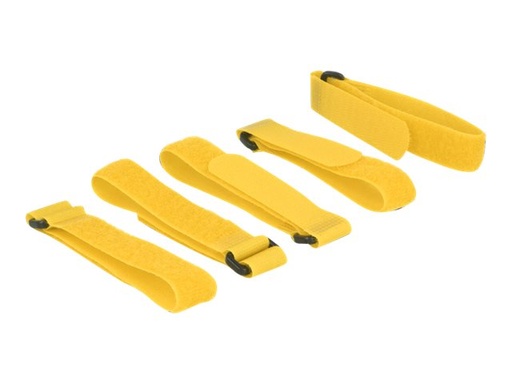 [18708] Delock Klettverschluss - 30 cm - Gelb (Packung mit 5)