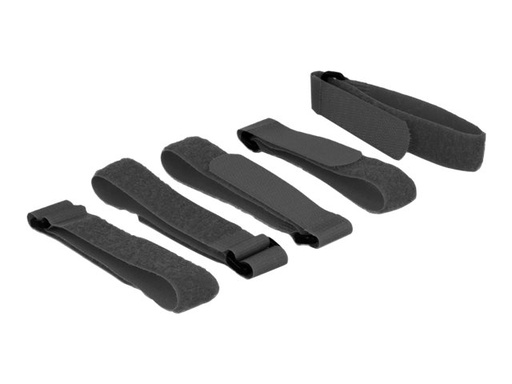 [18704] Delock Klettverschluss - 30 cm - Schwarz (Packung mit 5)