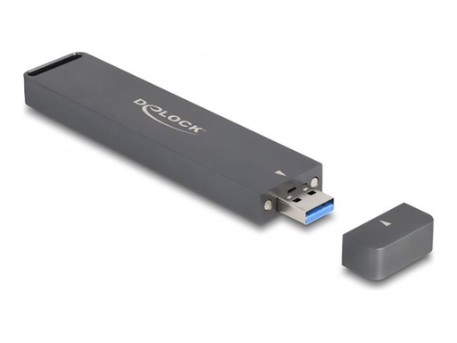[42021] Delock Speichergehäuse - externes Gehäuse für M.2 NVME PCIe SSD oder SATA SSD mit USB 10 Gbps Typ-A-Stecker - M.2 - M.2 NVMe Card / SATA 6Gb/s - USB 3.2 (Gen 2)
