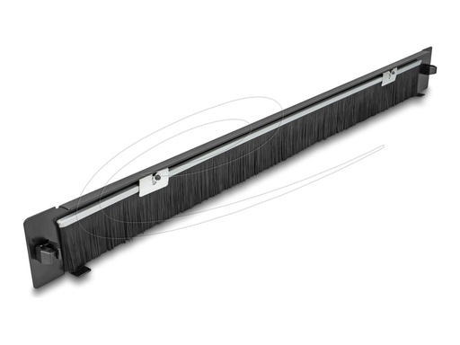 [90629] Delock Rack-Bürstenleiste - Unten offen, werkzeuglos - Schwarz - 1U - 48.3 cm (19")
