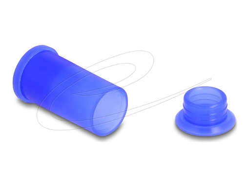 [60672] Delock Staubschutz für Anschluss - für solar männliche und weibliche Stecker, Silikon, 2-teilig - Blau (Packung mit 10)