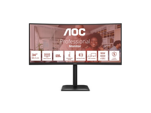 [CU34E4CV] AOC CU34E4CV - LED-Monitor - gebogen - USB - 86.36 cm (34")