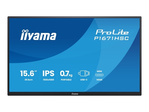 [P1671HSC-B1] Iiyama ProLite P1671HSC-B1 - LED-Monitor - 39.6 cm (15.6")