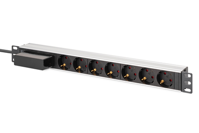 [DN-95439] DIGITUS Aluminium Steckdosenleiste, 7-fach mit Leitungsschutzschalter