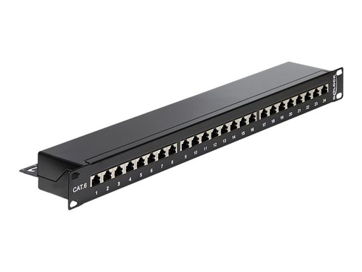 [43298] Delock Patch Panel - CAT 6 - RJ-45 X 24 - Schwarz - 1U - 48.3 cm (19")