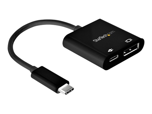 [CDP2DP14UCPB] StarTech.com USB C to DisplayPort Adapter with Power Delivery, 8K 60Hz/4K 120Hz USB Type C to DP 1.4 Monitor Video Converter w/60W PD Pass-Through Charging, HBR3, Thunderbolt 3 Compatible - USB-C Male to DP Female (CDP2DP14UCPB)
