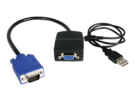 [ST122LE] StarTech.com 2 Port VGA Video Splitter - Monitor Splitter Kabel mit Stromversorgung über USB - 1 x VGA (Stecker)