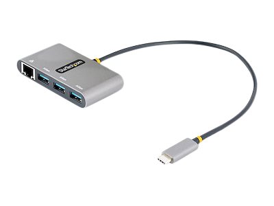 [HB30C3A1GEA2] StarTech.com 3-Port USB-C Hub with Ethernet, 3x USB-A Ports, Gigabit Ethernet, USB 3.0 5Gbps, Bus-Powered, USB Type-C Hub w/ GbE and 1ft/30cm Long Cable, Portable USB-C to USB-A Laptop Hub - USB Expansion Hub (HB30C3A1GEA2)
