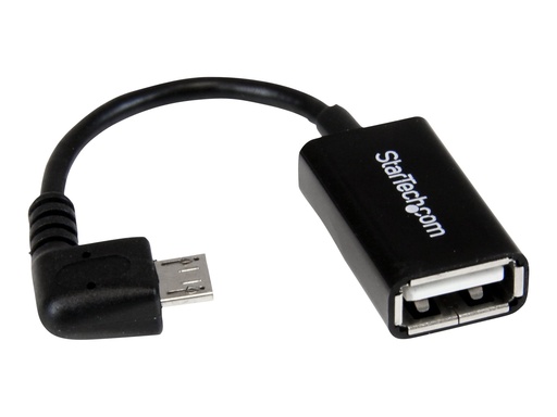[UUSBOTGRA] StarTech.com Micro USB rechts gewinkelt auf USB OTG Adapter Stecker / Buchse - Micro USB zu USB Kabel 12cm - On The Go Kabel - Schwarz - USB-Adapter - USB (W)