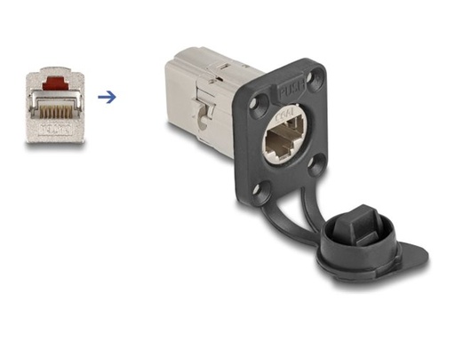 [67061] Delock Modularer Einschub (Kopplung) - D-Type, with protective cap, IP66 dust and waterproof