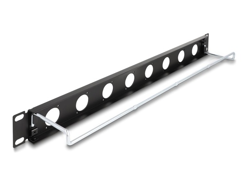 [67059] Delock Patchpanel (Blindblech) - D-Typ, Zugentlastung - Rack montierbar - Schwarz - 1U - 48.3 cm (19")