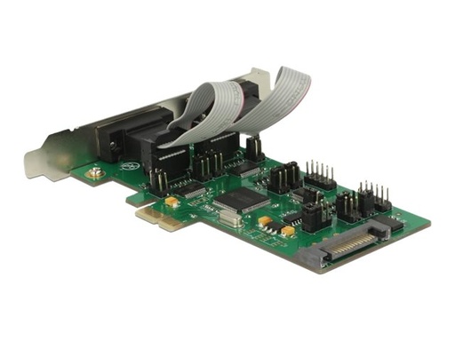 [62922] Delock PCI Express Card > 3 x Serial RS-232 + 1 x TTL 3.3 V / RS-232 with Voltage Supply - Serieller Adapter - PCI Express x1 Low-Profile - RS-232 x 3 + RS-232 (TTL)