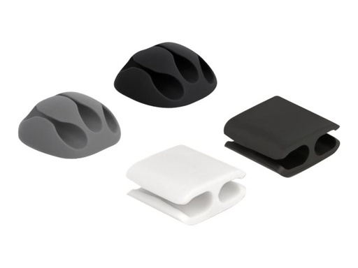 [18394] Delock Set Kabelhalter und Kabelclip - Grau