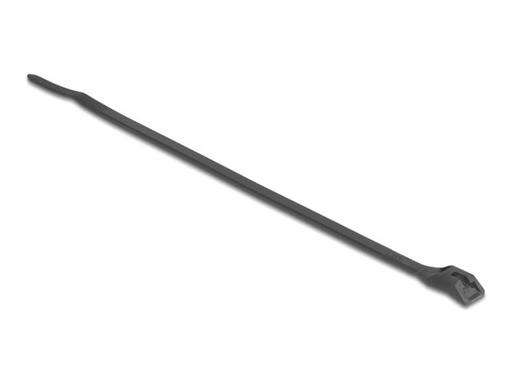 [19503] Delock Kabelbinder - mit flachem Kopf, B 7,6 mm - 37 cm - Schwarz (Packung mit 100)