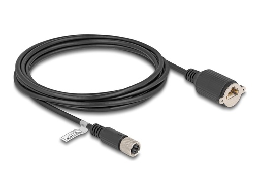 [80462] Delock Netzwerkkabel - 8-polig M12 (W) zu RJ-45 (W)