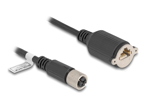 [80461] Delock Netzwerkkabel - 8 pin M12-X (W) zu RJ-45 (W)