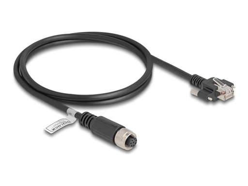 [80423] Delock Netzwerkkabel - 8-polig M12-A (W) zu RJ-45 (M)