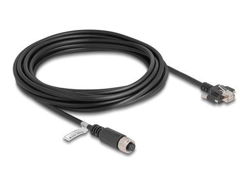 [80430] Delock Netzwerkkabel - 8-polig M12 (W) zu RJ-45 (M)