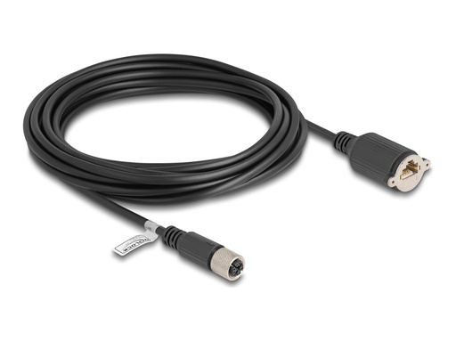 [80463] Delock Netzwerkkabel - 8 pin M12-X (W) zu RJ-45 (W)