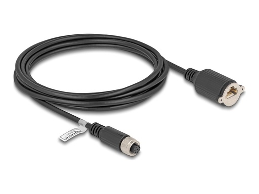 [80438] Delock Netzwerkkabel - 8-polig M12-A (W) zu RJ-45 (W)